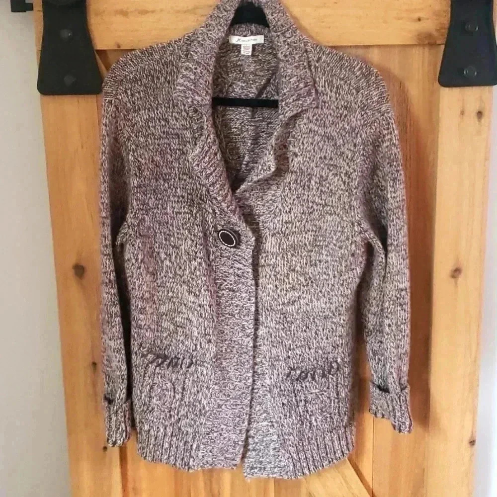 JM Collection Alpaca blend Grandpa Cardigan Sweater Size Large